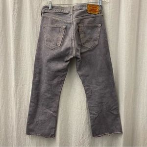 Levi's 501 Customized Jeans Tie Dye Light Purple Cropped Distressed Size 30‎